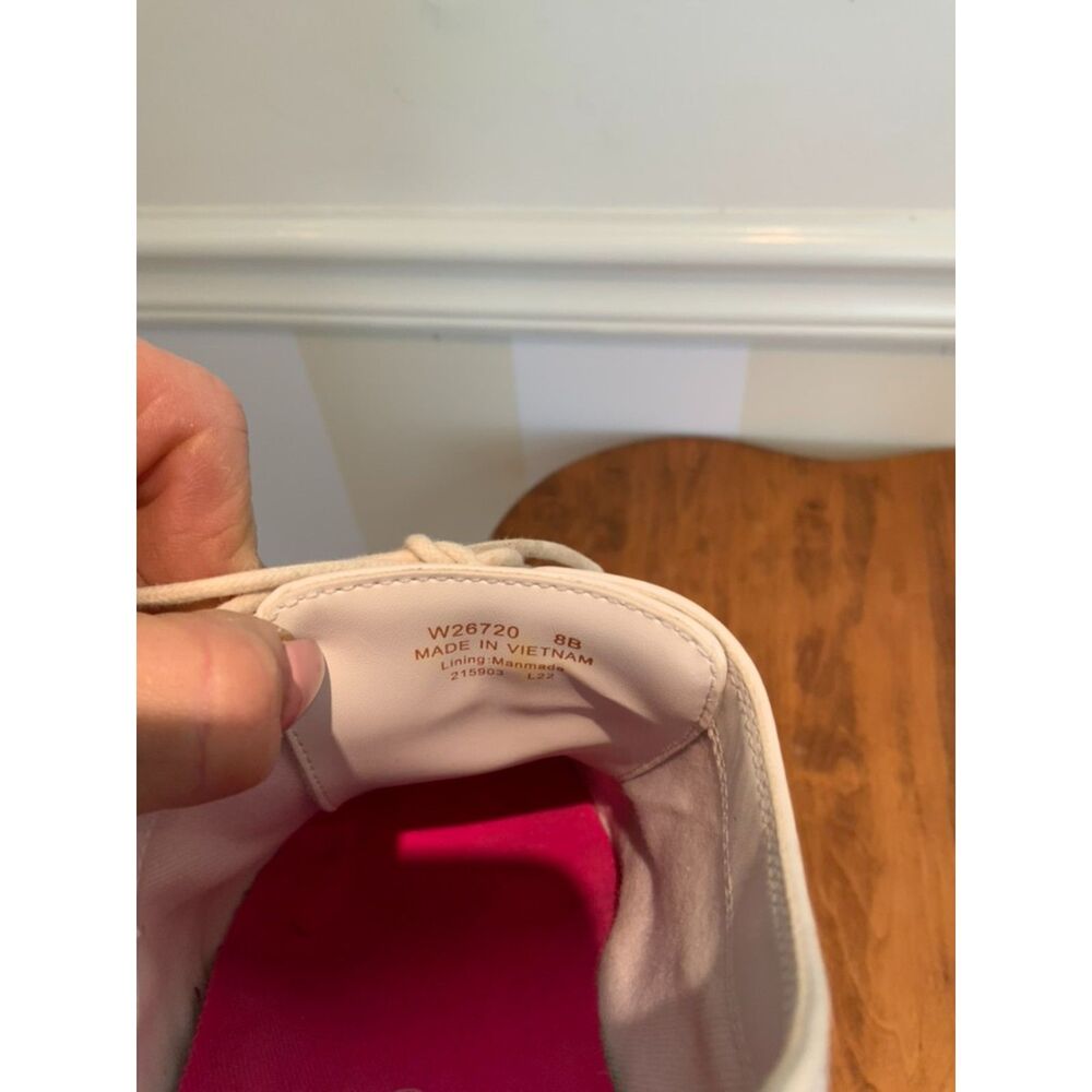 Cole Haan White Leather Wingtip Oxford Shoes Pink Sole Women’s 8B